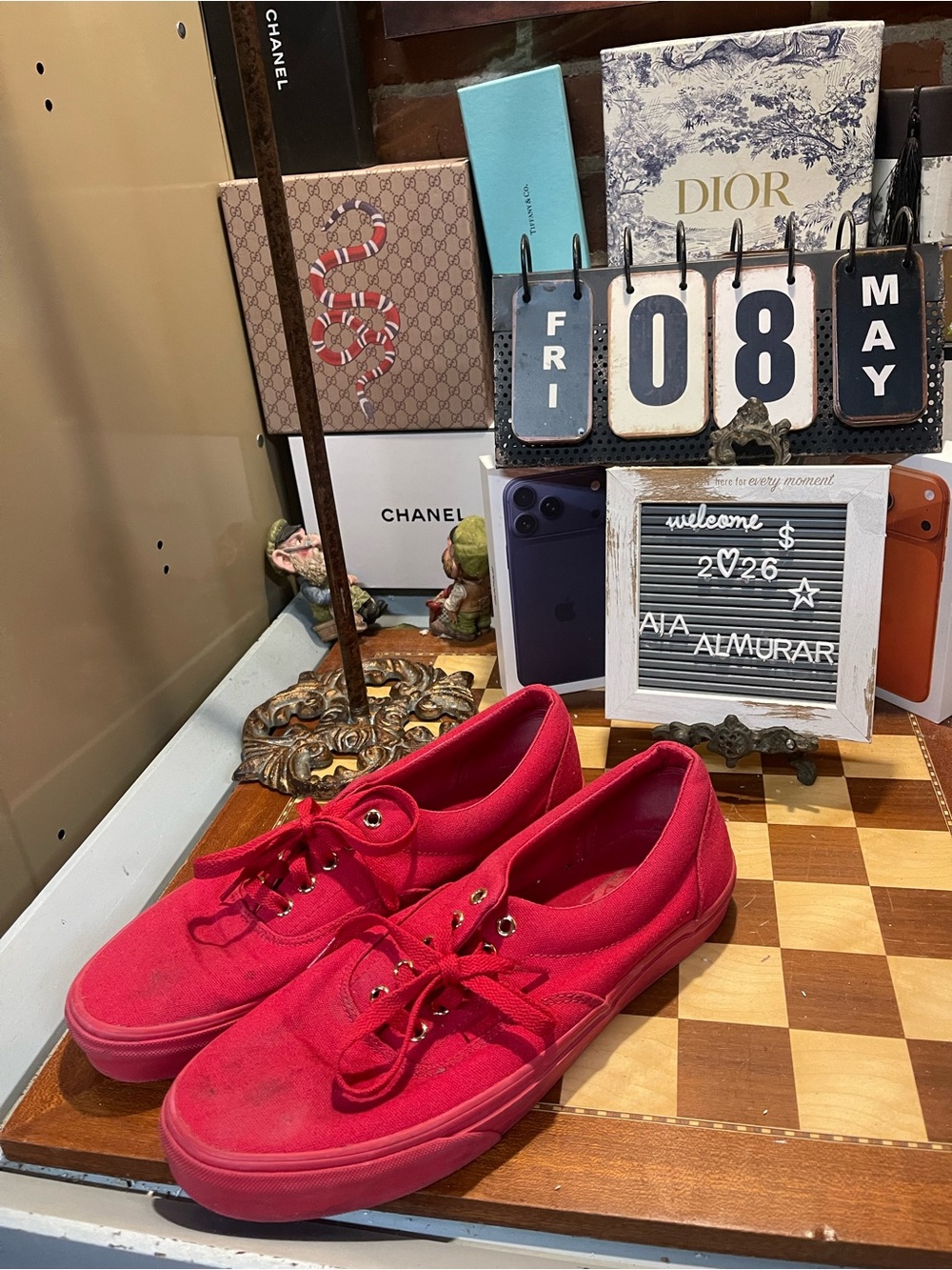 Vans Era Gold Mono Crimson Shoes